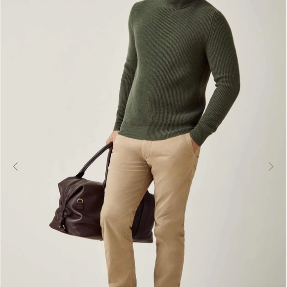 Luca Faloni_Hunting Green Mock Neck 4-Ply Cashmere_Large - Picture 2 of 9